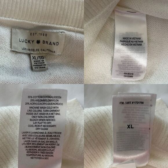 Lucky Brand V-Neck Sweater | Cream - Picture 8 of 13